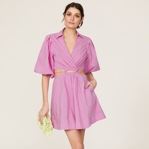 Jonathan Simkhai Aulora Cutout Pink Mini Dress Size XS